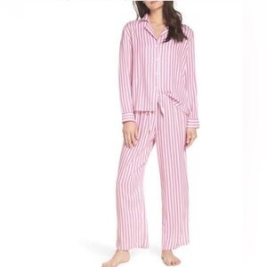 Rails Pink/Red and White Striped Long Sleeve Pajama / Lounge Set in size  XSmall